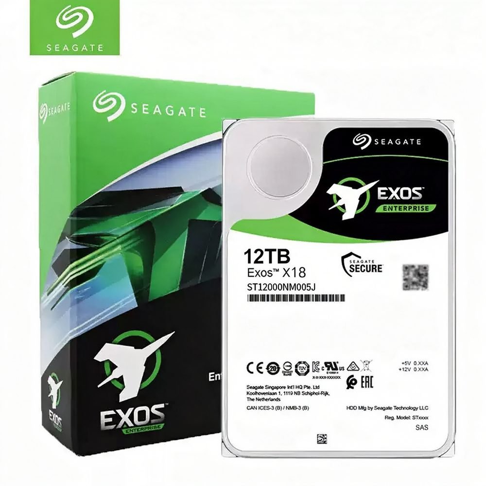 Seagate Exos X18 ST12000NM005J 12TB SAS hard drive — main view